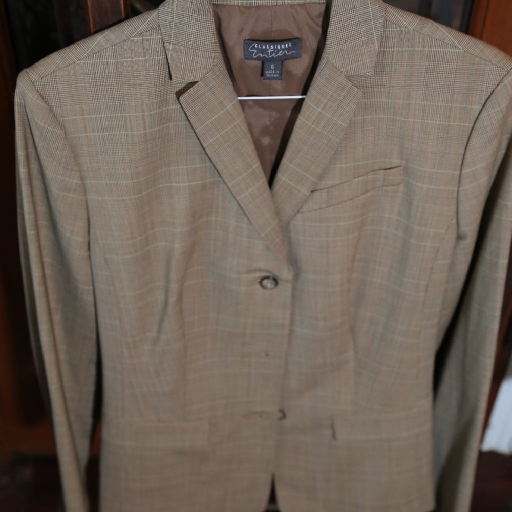 90s Classiques Entier Plaid Brown Blazer / Jacket